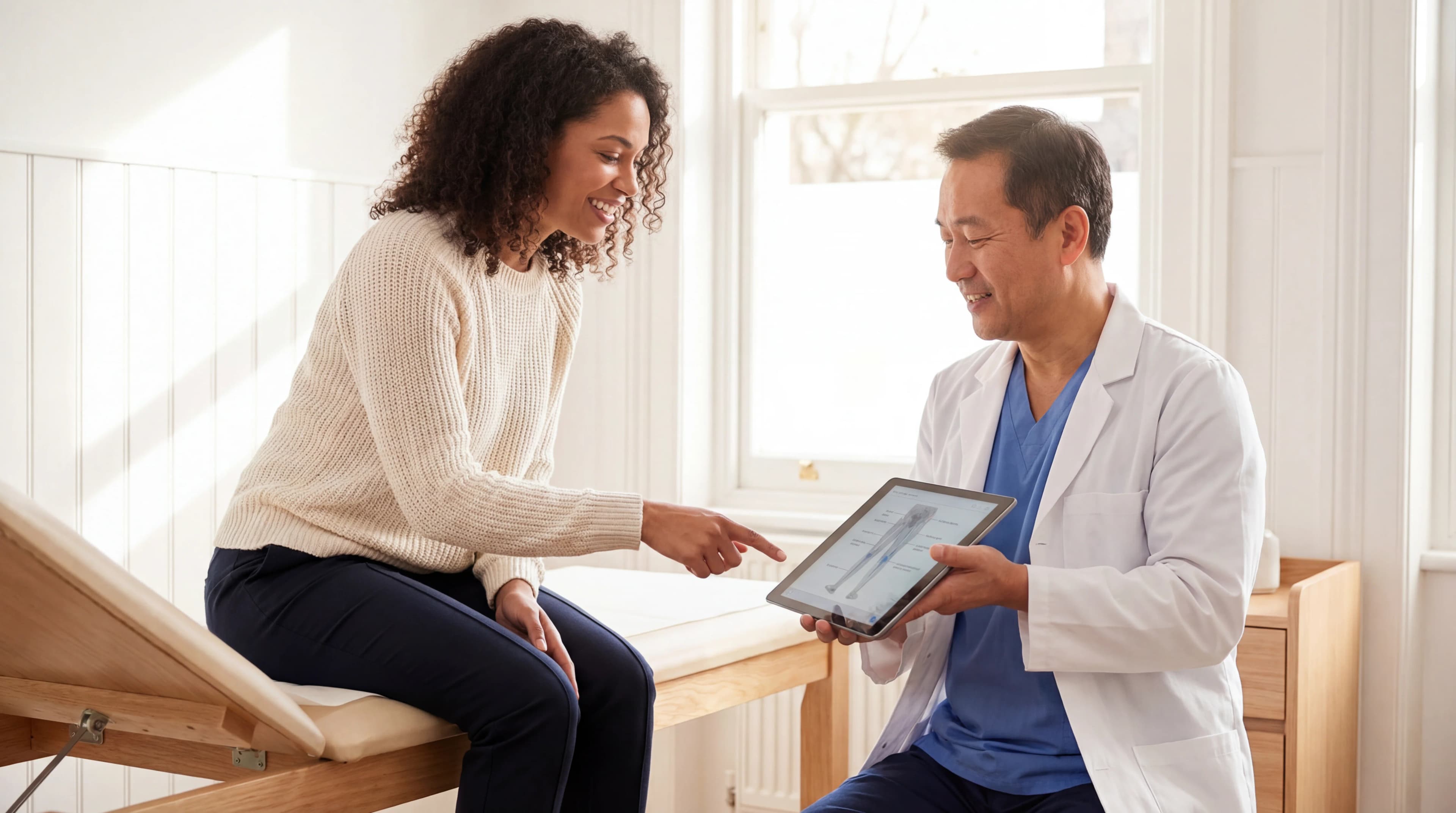 Hüftspezialist berät Patienten