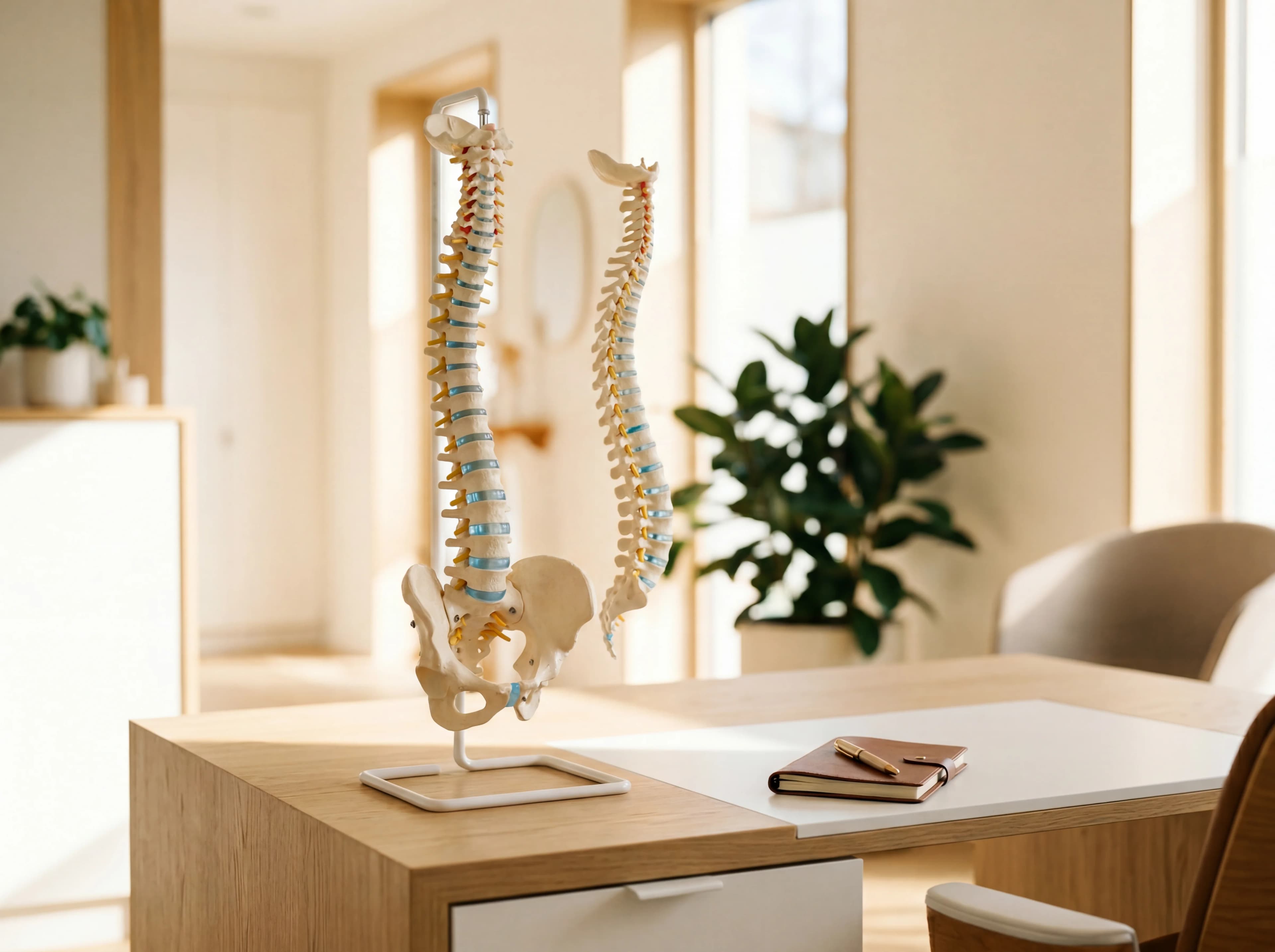 Wirbelsäulenmodell im Behandlungszimmer